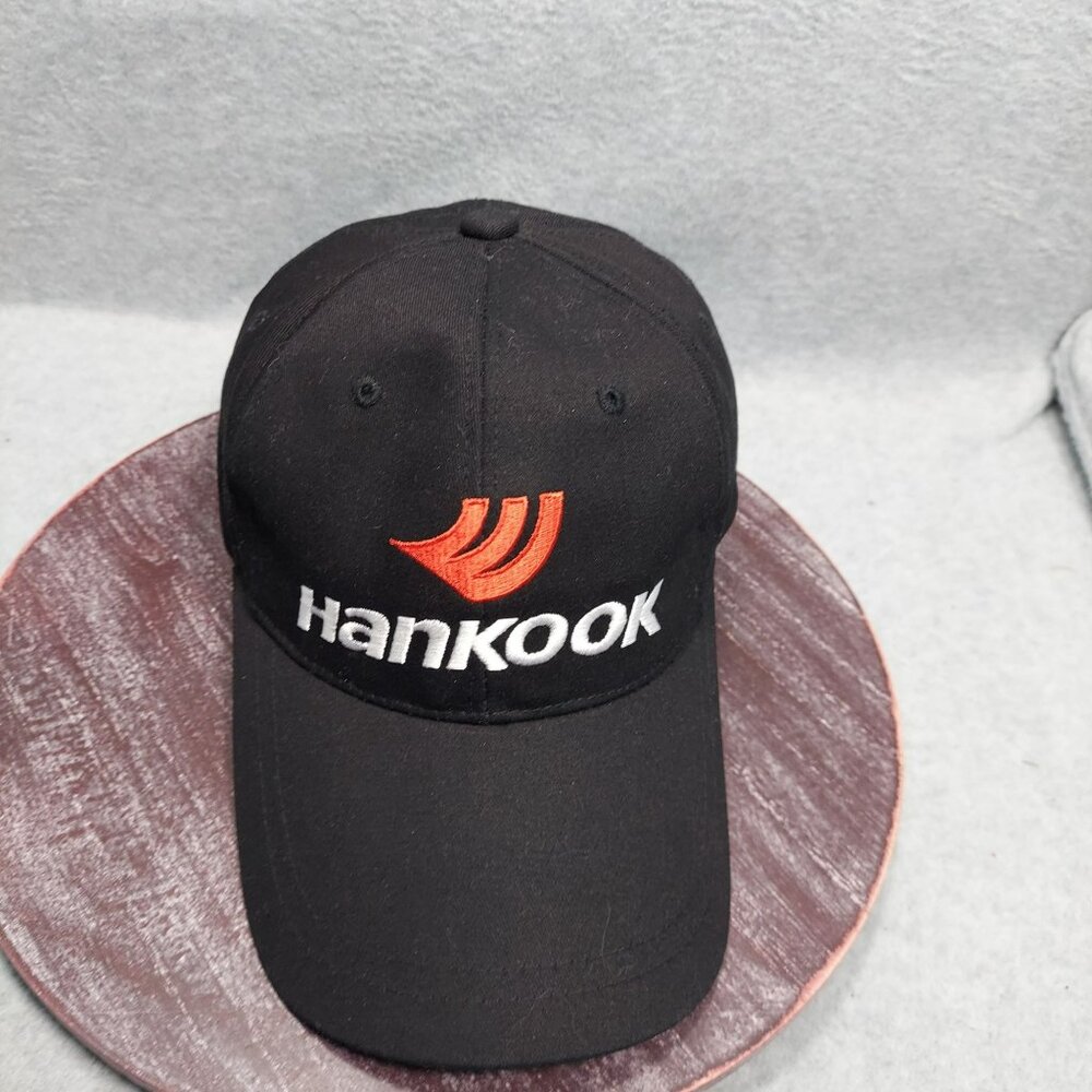 Hankook Black Baseball Cap Adjustable Strap Hat Cotton Polyester